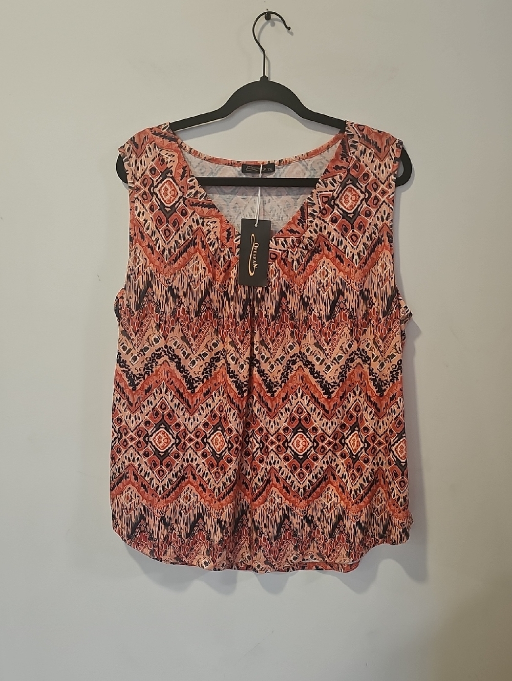 Coral Chevron Print Sleeveless Camisole